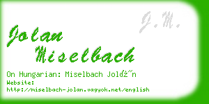 jolan miselbach business card